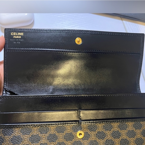 Celine Macadam Wallet in Coated Canvas, Blue/Brown - Picture 4 of 12